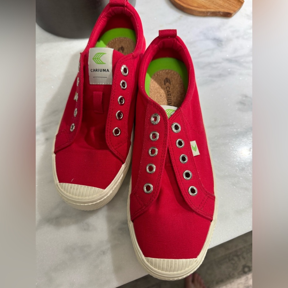 Cariuma red sneakers